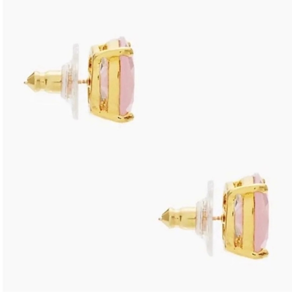 Kate Spade Gold and Light Pink Small Square Stud Earrings New - Picture 4 of 8